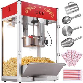 VEVOR Popcorn Maker, 1615W Popcorn Popper Machine, 16 Oz Kettle Large Capacity Countertop Popcorn Maker with Tempered Glass VEVOR Popcorn Maker, 1615W Popcorn Popper Machine, 16 Oz Kettle Large Capacity Countertop Popcorn Maker with Tempered Glass